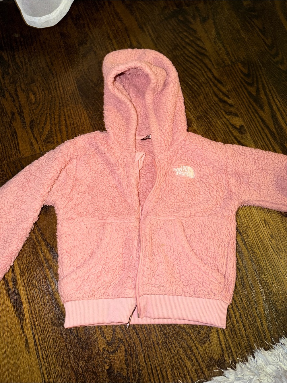 The North Face Kids Pink Sherpa Zip-Up Hoodie